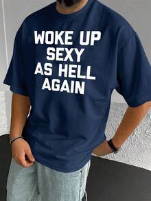 PAYEAH T-Shirt I Woke Up Sexy Like Hell Again (One Piece) 100% Cotton 220g Heavyweight Cotton T-Shirt - 酒紅色 - 查看 4