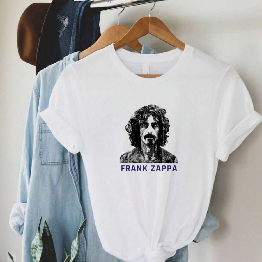 R1OCk T-Shirt Frank ZA1ppa Iconic Legend.JPG Camiseta 100% Algodón Unisex - Playera Casual Premium de Corte Cómodo - Blanco - Ver 1