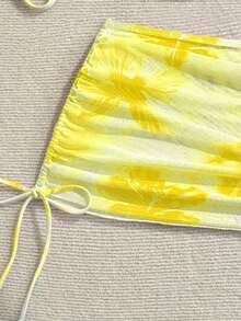 Conjunto de traje de baño de vacaciones para mujer, conjunto de vacaciones de verano para mujer, conjunto de playa para mujer - Amarillo 2 - Ver 3