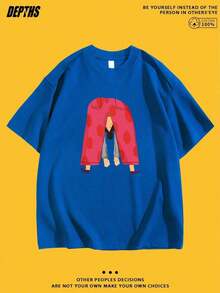 Nueva Colección Verano 2026, Estilos Unisex, Camiseta de Cuello Redondo con Estampado Creativo y Divertido de Dibujos Animados, Algodón Puro, Moda de Verano, Manga Corta, Estilo Casual para Salidas Diarias, Tallas: S–7XL |     Se envía en 24 horas. Camiseta de mujer con estampado retro vintage. - Azul - Ver 7