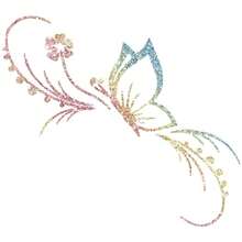 1pc Shiny Butterfly & Floral Reflective Car Sticker - Made Of Vinyl Material, Self-Adhesive, Suitable For Car Windows, Motorcycles And Laptops - A - View 6
