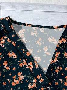 Camisa casual de vacaciones para mujer, diseño minimalista adecuado para el verano, blusa con estampado floral diminuto, camisa de verano para mujer, conjunto de vacaciones para mujer - Multicolor 4 - Ver 4
