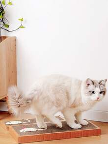 1pc Corrugated Paper Cat Scratching Board, Woven Mouse Cat Toy, Honeycomb Cardboard, Paper Toy, Daily Cat Play, Home Use, Scratch & Durable - one-size - View 5