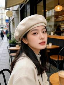 Solid Color Soft Top Beret Hat For Women, Spring/Autumn Versatile Face-Slimming Painter Hat, Simple Retro Artistic Octagonal Cap, Daily Commute, Travel, Photography, Slimming, Head Coverage, All-Match Style - Multicolor - View 6