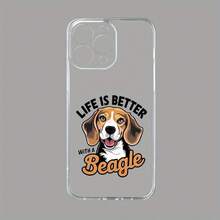 A Transparent Phone Case With A Beagle Dog Design Printed Using UV Technology, Suitable For Various Models, Including 16, 13, 12, 11 And 7/8. - 黑色 - 查看 10