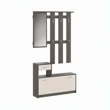 Dmora Garolfo - Mobile da Ingresso, 25.5x100x190h cm Beige, Specchio Incluso - Beige - Visualizzare 4