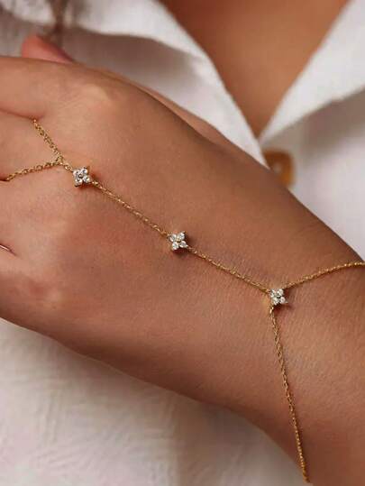 1 chiếc vòng tay/vòng đeo tay hình cỏ bốn lá kiểu rừng bằng bạc Sterling S925, khảm đá tổng hợp sáng bóng, thiết kế tối giản, độc đáo, sáng tạo theo phong cách Âu Mỹ, phù hợp với trang phục hàng ngày, dự tiệc và các dịp lễ hội của phụ nữ, là món quà phụ kiện tinh tế.