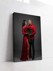 1pc Customized Canvas Wall Art, Frameless Poster, Comfortable Indoor Framed Canvas Painting, Room Decor, Wedding Memento, Mother's Day Gift, Father's Day Gift, Personalized Commemorative Gift, Suitable For Graduation, Wedding And Other Occasions - Multicolor - View 2