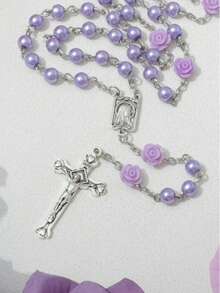 Elegant Boho Chic Luxury Dreamy Aesthetic Long Necklace, Suitable For Photo Shooting, Graceful Quality - Purple - View 4