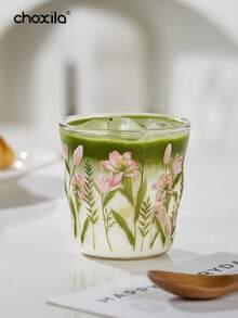 choxila 1个沙特阿拉伯风格咖啡/茶杯，中世纪风格浓缩咖啡杯，饰有独特的紫色铃铛、粉色百合和黄色玫瑰图案，ins风，容量300毫升，适合居家、咖啡馆、户外露营和节日送礼。 - 玻璃杯 - 查看 5