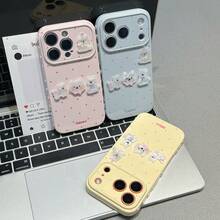 Tương thích với iPhone 17/17 Pro/17 Pro Max/16/15/14/13/12/11, 1 chiếc ốp lưng hình trái tim kem hoạt hình chú cún con, in hình toàn diện chống rơi vỡ, ốp lưng điện thoại 17 Pro Max, ốp lưng điện thoại thời trang. - Màu vàng - Xem 5