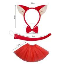 Bộ trang phục hoạt hình 4 món gồm băng đô, nơ, đuôi và váy múa ba lê, phụ kiện trang phục động vật biểu diễn, có các kiểu dáng như thỏ, khỉ, báo, bê, mèo, voi, chuột, sư tử, hươu cao cổ và nhiều kiểu khác. - Nhiều màu - Xem 28