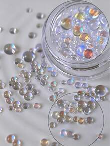1盒「Mermaid Bubble」雙風格幻彩臉部裝飾水鑽，多尺寸極光漸層水鑽套組，適用於人魚妝容、音樂節、動漫展、攝影 - 彩色 - 查看 9