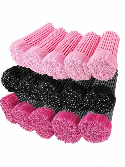 1 Set Disposable Eyelash Brush, Mascara Wand Applicator Makeup Tools, 50/100/200/500pcs Eyelash Extension & Eyebrow Brushes