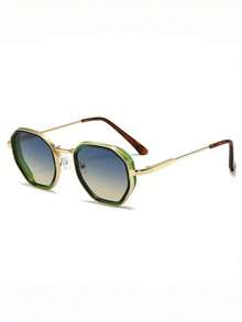 AINII 1pc European And American Retro Square Frame Fashionable Fashion Glasses, Casual & Versatile, Suitable For Street Photography, Hiking, Fishing, Lightweight Gradient Color Bohemian PC (Polycarbonate) Frame, All-Season - Multicolor - View 8