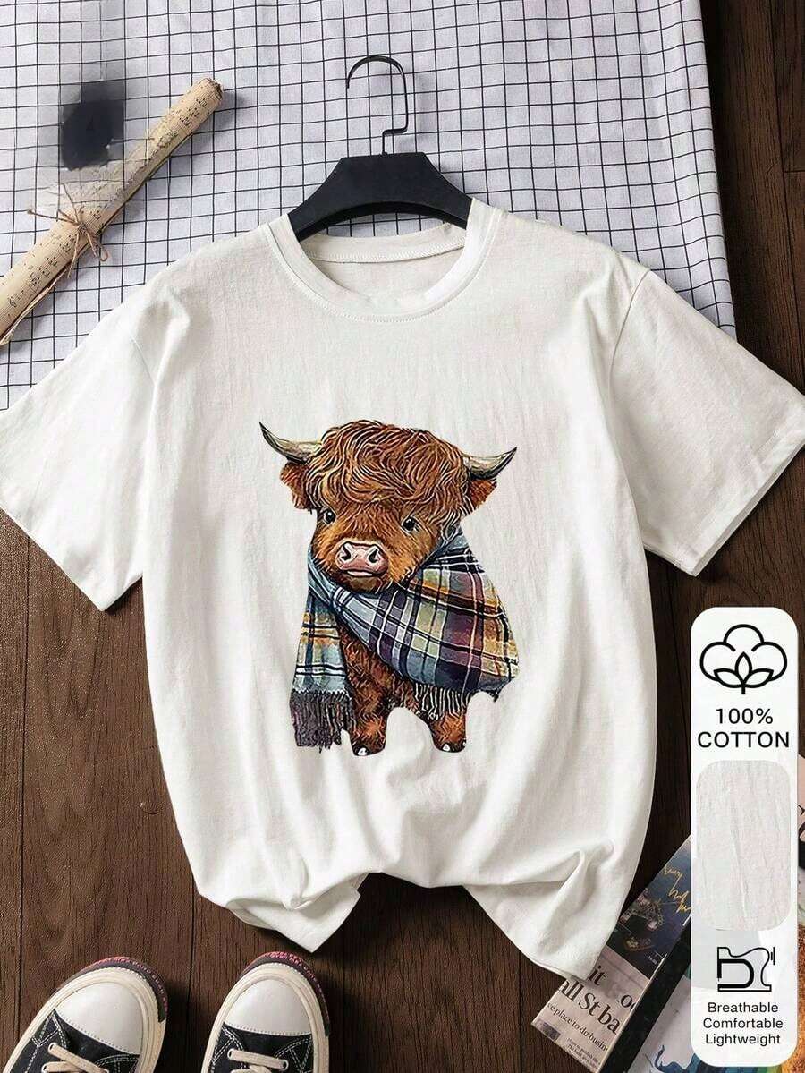 1 Pieza Moda Informal Para Hombres Y WomenPlus Tamaño Mujeres Informal Algodón Carta Imprimir Corto Manga Superior, Gráfico Tee, Suave Tela, Algodón Ropa Al aire libre Desgaste, Impreso Patrón, Verano Camiseta Mujeres Tee, Blusa Verano Superior, Vacaciones Conjunto de ropa Viajes Estilo, Playa Vibe, Minimalista Resort Versátil, fácil de combinar, adecuado para el uso diario, estilo urbano, conjuntos de vacaciones, conjuntos de fin de semana. - Blanco 4 - Ver 1