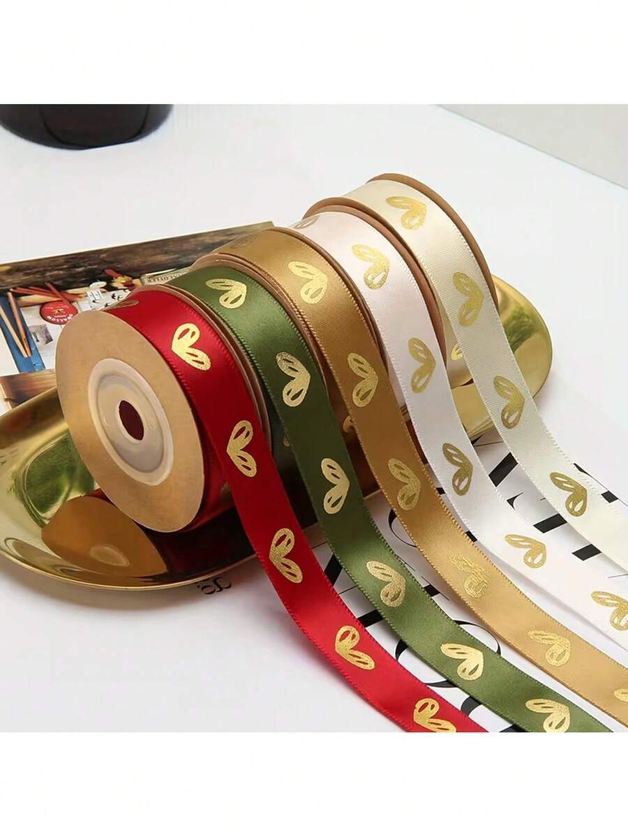 1 Roll Decorative Gift Wrapping Ribbon - Suitable For Gift Boxes And Bags, Holiday Floral Packaging, Cake Packaging, Wedding Party Decor, And Sewing Crafts - Multiple Styles - View 1