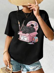 Dam-T-shirts - Svart - Visa 2