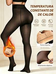 Women's Warm Fleece Lined Thermal Pantyhose - 黑色 - 查看 2