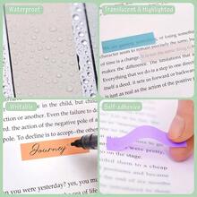 200pcs Colorful PET Sticky Notes, Semi-Transparent Bookmarks, Writeable & Movable, Self-Adhesive Page Flags With Ruler, Suitable For School & Office Supplies, Applicable For Binding & Indexing, Research Guide, Multi-Color Index Stickers, Semi-Transparent & Non-Tear, Student Supplies Labels, Office Organizer Stickers, Back To School Stickers - one-size - View 5