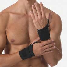 2pcs Adjustable Sports Compression Wrist Wraps, Comfortable Joint Support, Suitable For Men And Women, One Size Fits Most - Black - View 4