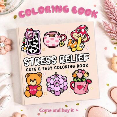 40 Pages - 200gsm, A Cute And Relaxing Adult Coloring Book, Featuring Sweet And Soothing Designs. Presented In Warm Pink And White Tones With Heart-Shaped Teacup Patterns. Suitable For All Seasons. Also Applicable For Stationery And School Supplies. An Excellent Gift For Girls, Perfect For Wedding Season And Mother's Day.