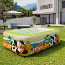 Piscina inflable grande de 83 pulgadas con tema de panda, material de PVC grueso plegable y portátil, fácil de instalar, adecuada para camping al aire libre, actividades de jardinería, reuniones familiares, producto esencial para adultos en la playa - Serie Vitalidad - Ver 3