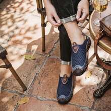 Women's Breathable Mesh Closed Toe Sandals, Slip-On Non-Slip Soft Sole Casual Shoes, Lightweight Summer Outdoor Footwear - 藍色 - 查看 5