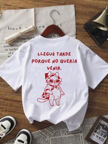 Camiseta manga corta cuello redondo, - Blanco - Ver 2