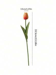 3pcs Artificial Tulip Flowers Home Decor Artificial Flowers Suitable For Wedding, Room, Home, Hotel, Party, Event, Birthday Gift, Living Room, Bedroom, Indoor And Outdoor Decoration Fake Flowers - Sunset Glow - View 8