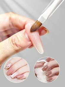 Set de 5 piezas de pinceles de arte de uñas de sirena arcoíris - Pinceles profesionales de acrílico y gel UV para manicura, diseño de uñas DIY, degradado y pintura de detalles - Multicolor - Ver 5