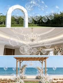 5Pcs 18-Inch Transparent Bobo Ball Aluminum Film Balloon Set Includes Fishing Line And Balloon Arch Set,Camping Party Decoration Arrangement Party Decoration Wedding Birthday Party Decoration Supplies, Party Decorations, Home Decor - Transparent - View 8