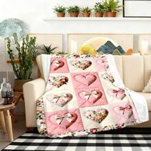 1pc Comfortable Colorful Crochet Floral Pattern Flannel Blanket, Bedroom Decor, Picnic Mat, Travel Throw, Wool Blanket, Bed Blanket, Plush Throw, Autumn Blanket, Summer Quilt, Bedroom Rug, Soft Blanket, Sofa Cover, Cool Fleece, Soft Polyester Knitted Design, Multipurpose, Machine Washable, Bedding, A Fluffy Blanket And Cozy Throw, Ideal Gift For Family And Friends On Birthday, Anniversary, Everyday - Multicolor - View 6