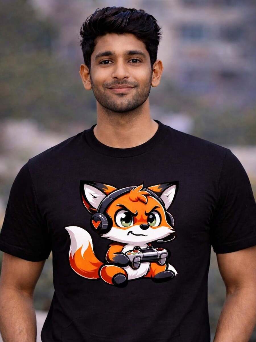 Jugador de Red Fox juguetn T1S1Hirt UniS1ex Grfico VintagE1INspirado T1EE