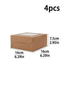4pcs/8pcs/24pcs White Cardboard Cookie Boxes With Window, Simple Minimalist Packaging For Baked Goods, Cookies, Pastries, Portable And Dust-Proof - View 14