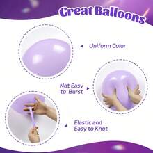 56pcs/28pcs Set 10inch/12inch Deep Purple, Macaron Purple, Light Purple, Metallic Purple, Purple Foil & Sequin Latex Balloon Arch Kit, Premium Latex Balloons, Suitable For Birthday, Baby Shower, Wedding, Bridal Shower, Anniversary, Bachelorette Party Decoration - Multicolor - View 9