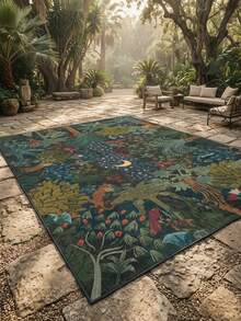 1pc Vintage Botanical Tropical Retro Print Outdoor Rug/Carpet/Area Rug/Doormat, Soft Machine Washable Carpet Mat For Entryway, Balcony, Garden, Outdoor, Patio, Living Room, All Season - Multicolor 1 - View 5