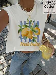 Top sin mangas casual y minimalista para mujer con estampado de cóctel - Estilo deportivo versátil para vacaciones de primavera, boda en una isla tropical, aniversario, fiesta de damas de honor, cita nocturna, invitada de boda, despedida de soltera, festival de música bohemio y uso elegante de verano - Multicolor 2 - Ver 11