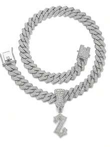 1 Pcs Funky Letter Pendant Necklace Set, Link Chain Hip Hop Jewelry, Perfect Gift For Women And Boys Women Girls Light Luxury High-End Dainty Delicate Pendant Necklace & Light Luxury Choker, Niche Design & Minimalist High-End Style, Sweet Girlish & Gentle Temperament, Shiny Eye-Catching & Texture-Rich, Slim & Versatile & Slimming, Delicate & Exquisite & Thin, Suitable For Daily Commute, Dating Outfits, Dinner Party, Workplace Business, Girlfriends Gathering, Wedding Bridesmaid, Vacation Photography, Street Shooting Styling, Holiday Gift Giving, Light Luxury Street Outings, Annual Party Gala, Casual Daily Wear, Engagement & Spring Summer Outfits, Skin Friendly & Soft Breathable - Bạc - Xem 12