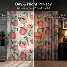 NOSBEI Cortinas transparentes em aquarela pêssego suave (2 peças/1 peça), tecido de poliéster com bolso para varão, filtragem de luz, decoração estética pastel de verão para quarto de bebê e sala de estar, 132 cm de largura x 213 cm de comprimento - Multicolorido - Ver 4
