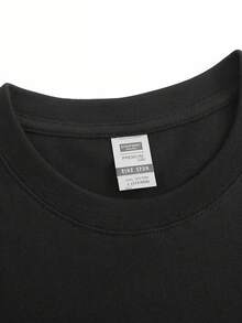 Women's 180g Black Printed T-Shirt For Men And Women - Soft And Breathable T-Shirt For Everyday Wear, Suitable For Casual And Formal Occasions - Opaque Crew Neck Top - A Must-Have Wardrobe Item For Spring And Summer - Cute Style Clothing, T-Shirt, Spring Fashion, Vibrant Design, Lightweight Fabric, Women's Tops - 黑色 - 查看 4