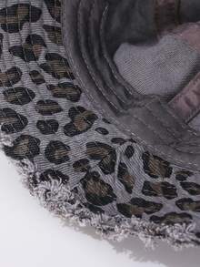 1 Peça Chapéu Balde com Estampa de Leopardo Vintage, Chapéu de Proteção Solar de Aba Larga para o Verão, Disponível em Várias Cores - chapéu de balde com estampa de leopardo - Visão 9
