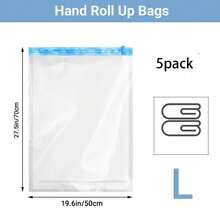 Reusable Vacuum Storage Bags, No Pump Design, For Wardrobe/Luggage/Dorm, Clothes & Bedding Storage, Dust & Moisture Proof, Space Saving - View 8