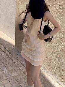 Women Midi Dresses - Apricot - View 1
