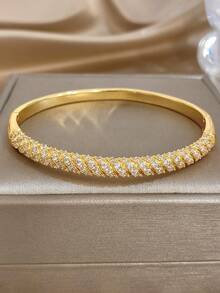 18K Gold Plated Anti-Fade Elegant Round Bead & Twisted Zirconia Bracelet Set, Women's Jewelry Set, Summer Bohemian Beach Jewelry, Vacation Season, Mother's Day Gift, Daily Party Date Evening Dinner Wedding Valentine's Day Anniversary Music Festival Christmas Date Easter Halloween - Multicolor - View 13