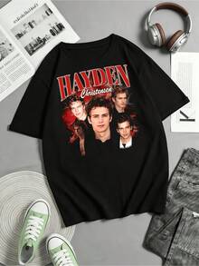 Hayden Christensen Bootleg-tröja, Hayden Christensen-present, Retro Hayden Christensen-tröja, Present till henne, Hayden Christensen-present till fan - Svart - Visa 1