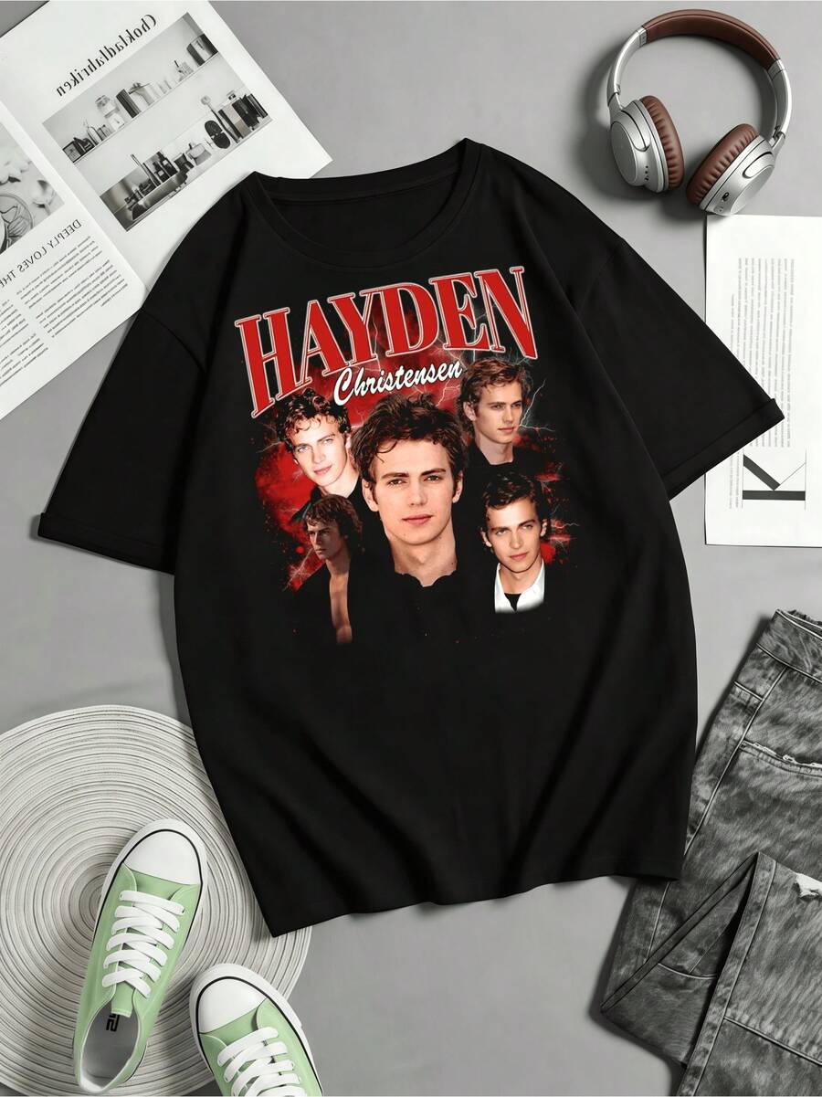 Hayden Christensen Bootleg-tröja, Hayden Christensen-present, Retro Hayden Christensen-tröja, Present till henne, Hayden Christensen-present till fan - Svart - Visa 1