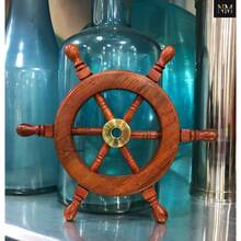 Ship Wheel 6 Wood And Brass Nautical Decor Handmade Captains Steering Personalized Ship's Wheel Vintage Maritime Gifts Home Office Wall - 棕色 + 6英吋長 x 0.5英吋寬 - 查看 7