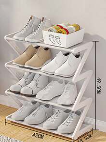 Estantería de zapatos de plástico con forma de Z, estantería de almacenamiento de pie, multifuncional de gran capacidad y fácil montaje, estantería de almacenamiento que ahorra espacio para el hogar y dormitorio, adecuada para la sala de estar y el dormitorio - Multicolor - Ver 18