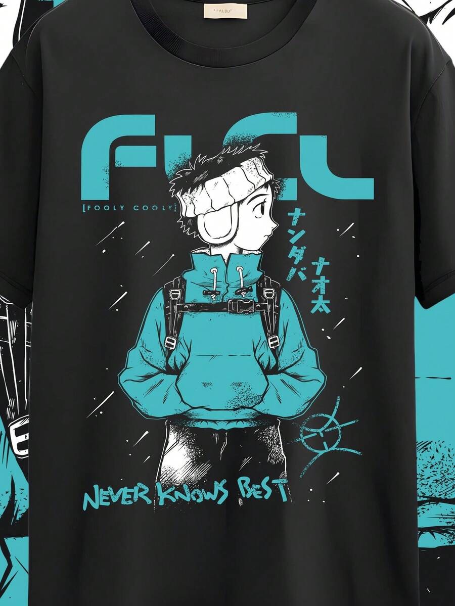 Camiseta NA1OTa Nandaba FLCL Fully Cool Girl uniS1ex de algodón grueso T1EE, Regalo para fan del manga, Camiseta de anime, Camiseta de regalo..Camiseta uniS1ex de 220 g 100% algodón Peso ideal para todas las estaciones, adecuada tanto para hombres como para mujeres. Tejido de alta calidad y duradero, suave al tacto y de larga duración. Top transpirable, adecuado para la ropa de otoño de las mujeres, ropa de vacaciones, Día de la Madre, celebraciones del Día de la Independencia y como regalo. - Negro - Ver 1